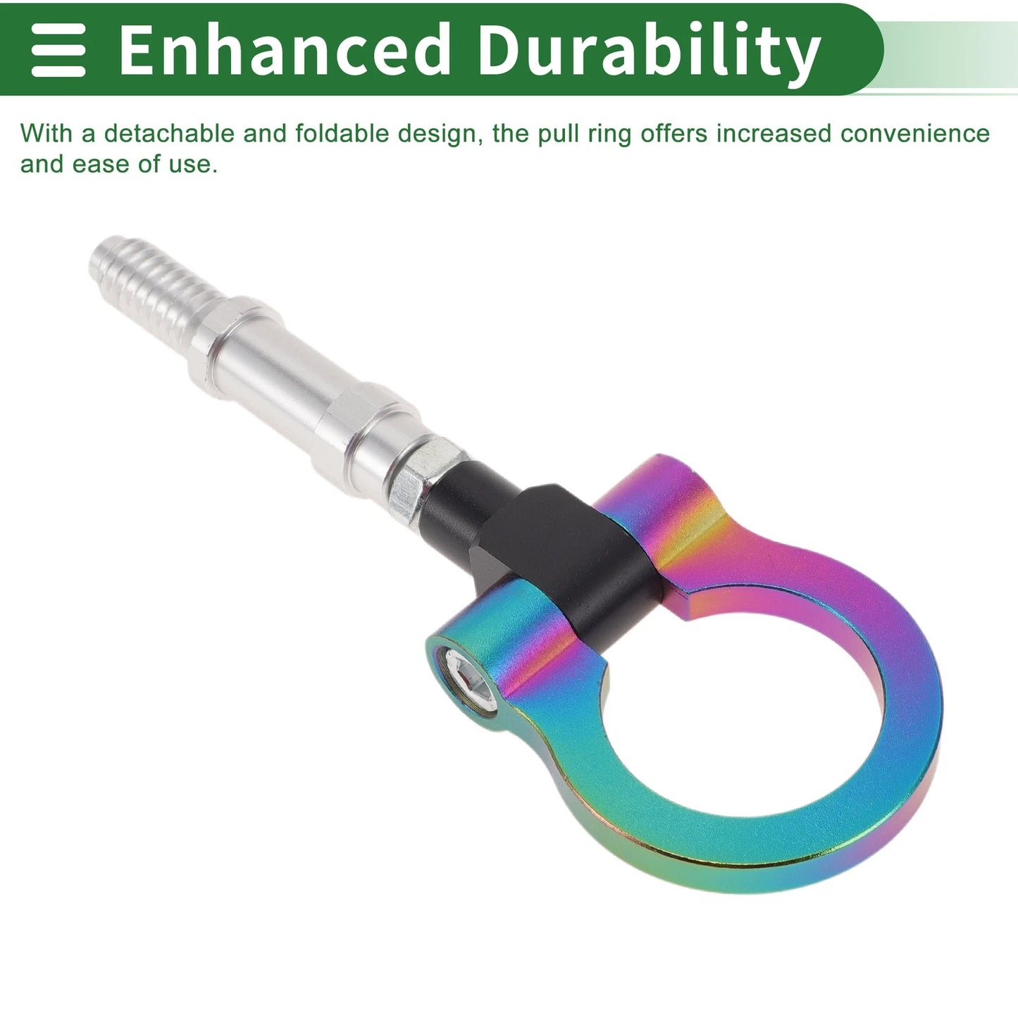 Tow Hook for Volkswagen MK7 (2014–2022) 11mm Aluminum Alloy 122mm Multicolor