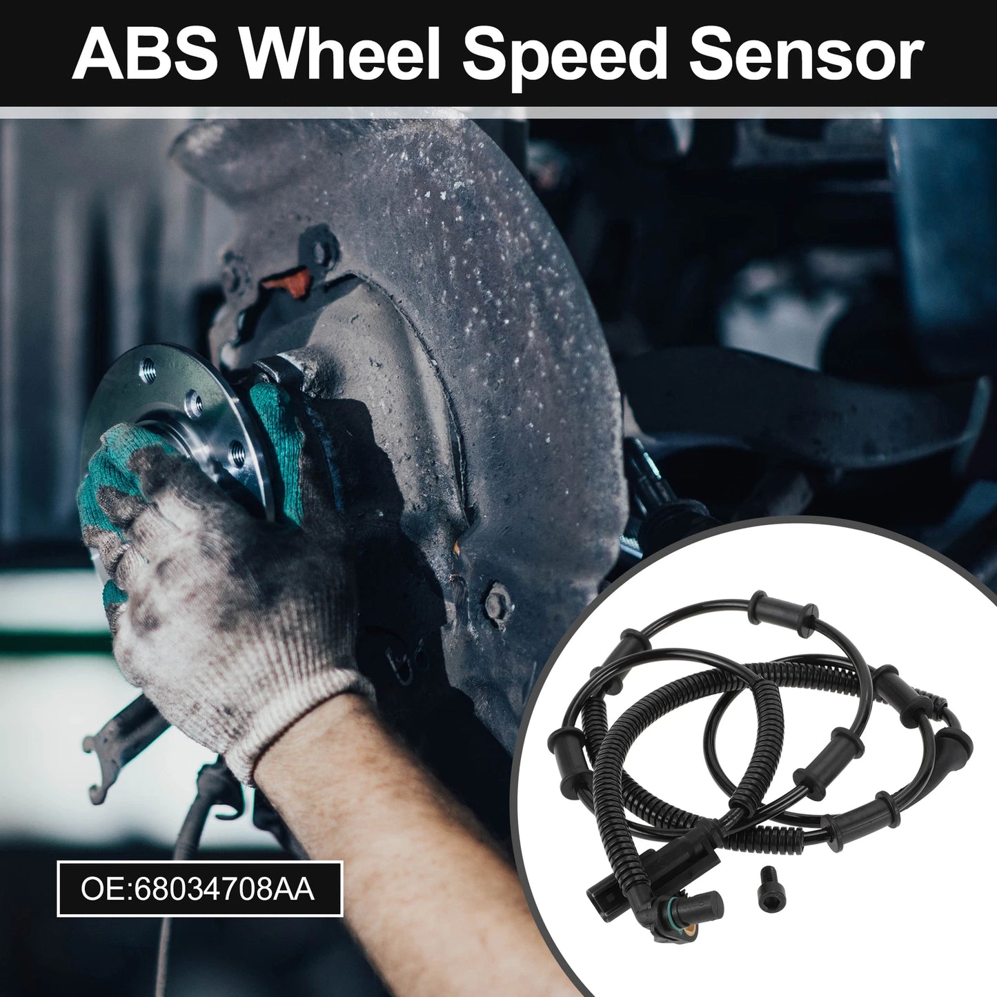 ABS Wheel Speed Sensor Kit No. 68034708AA for Dodge (1 Pc Front Left/Right)