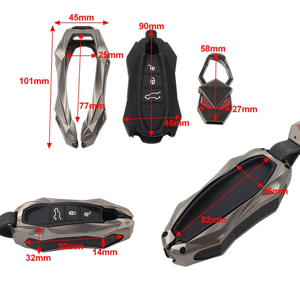 3 x Button Smart Key Fob Cover Case for Porsche Panamera (2017-2025)