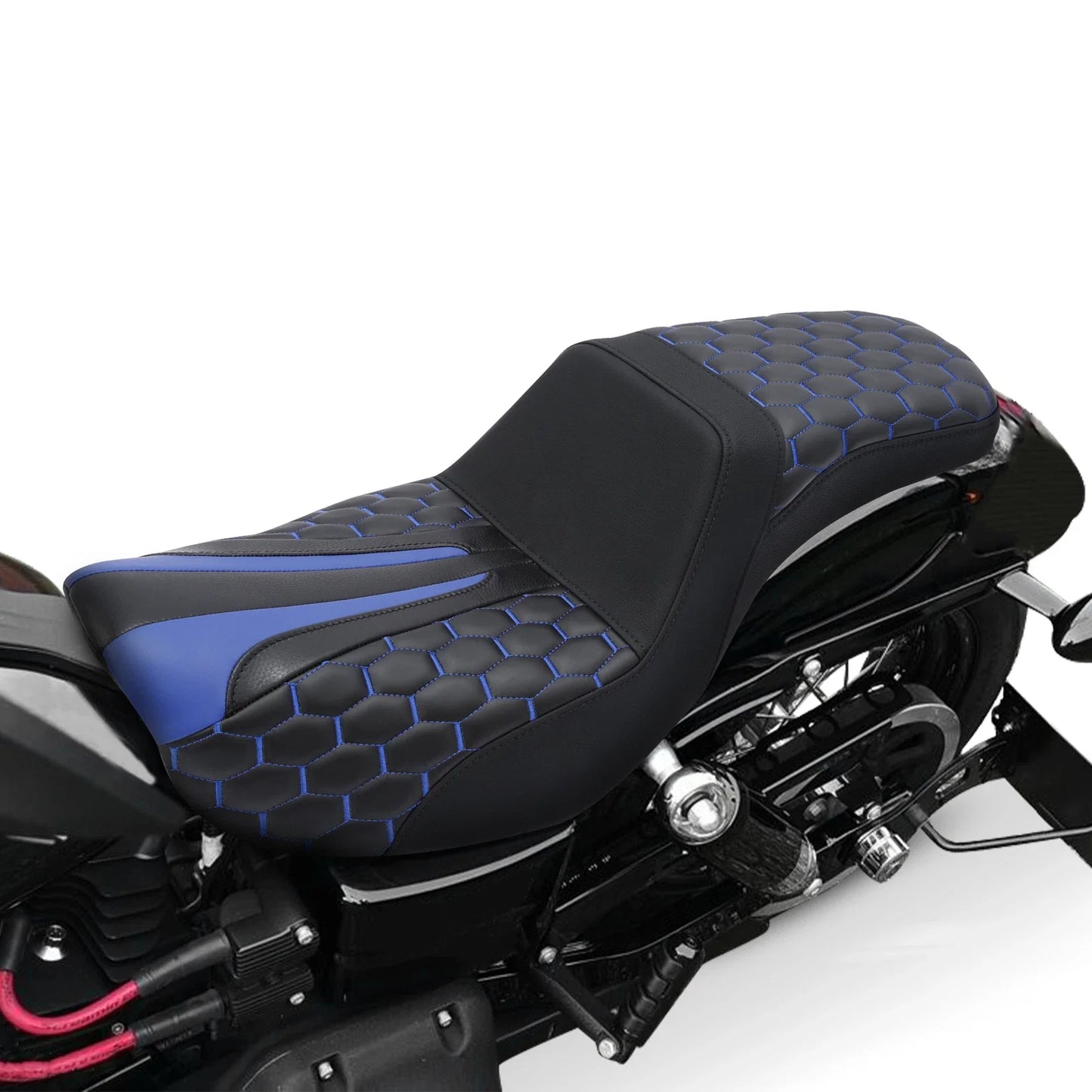 Black Driver Passenger Seat for Harley Dyna Super Glide Wide Glide (2006-2017)
