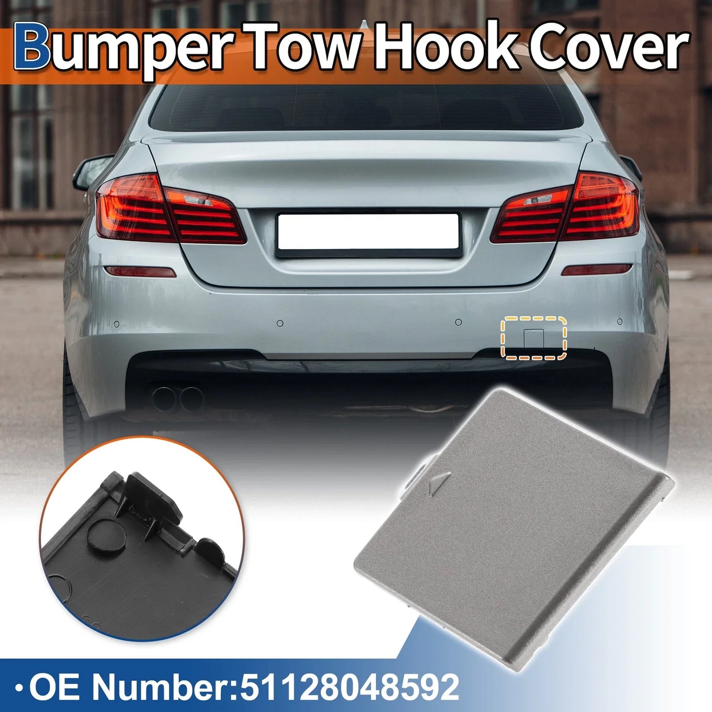 Rear Tow Hook Cover for BMW 5 Series Bronze Metallic