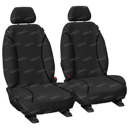 Set of 2 Front Custom Fit Black Canvas Seat Covers for Prado (2009–2018)