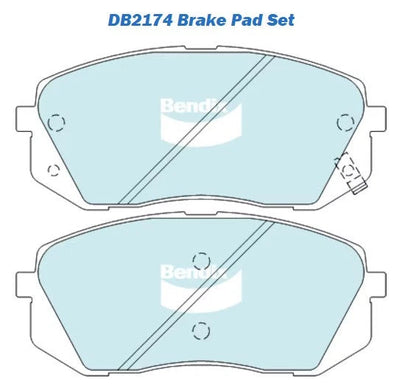 Front Bendix Brake Pads and Rotors for Hyundai Sonata (2005–2010)