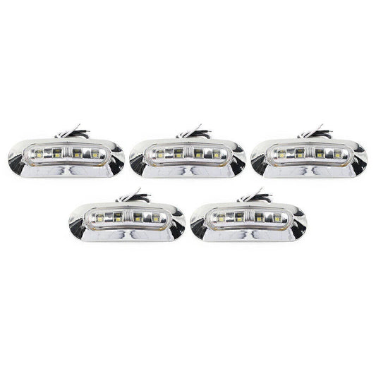 5 x LED White Side Clearance Marker Lights for Car Truck Trailer 12V