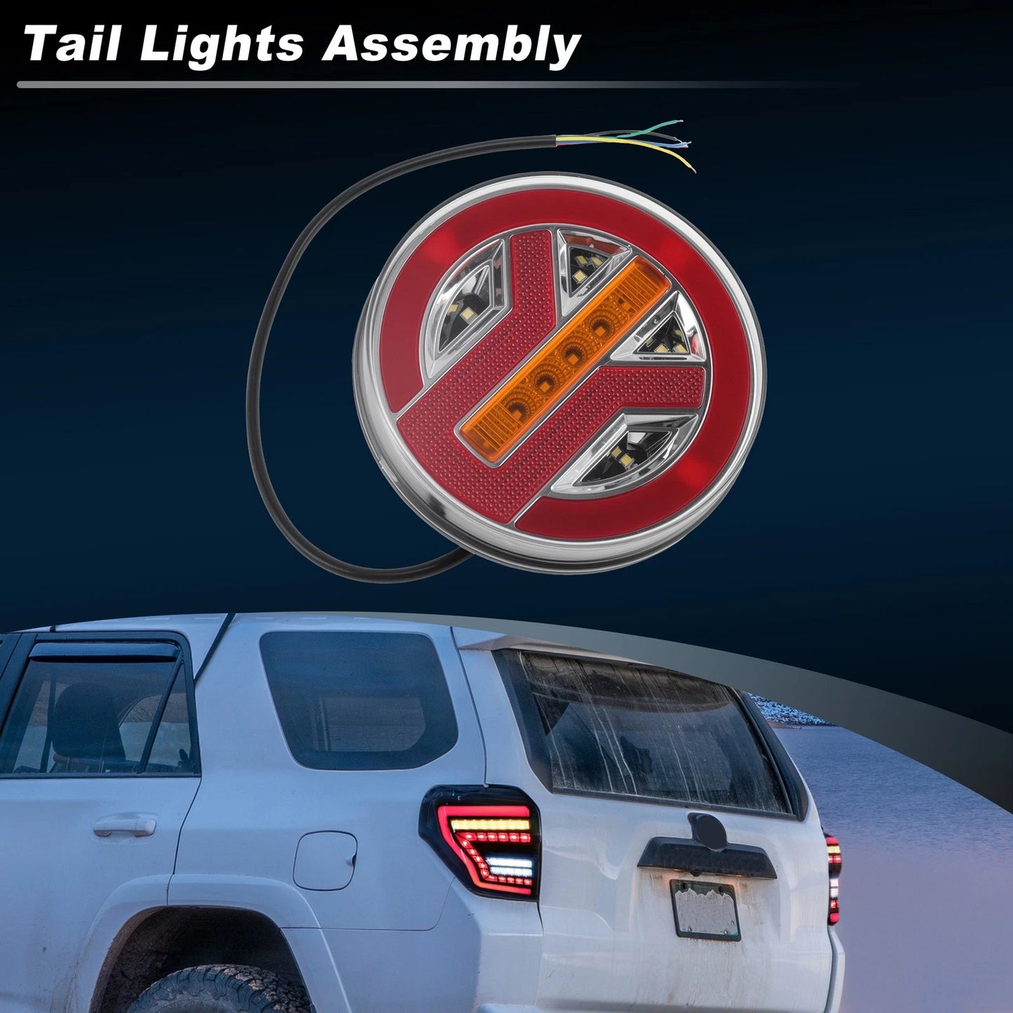 Rear Lights for 12-24 V Vehicles (Red Yellow)