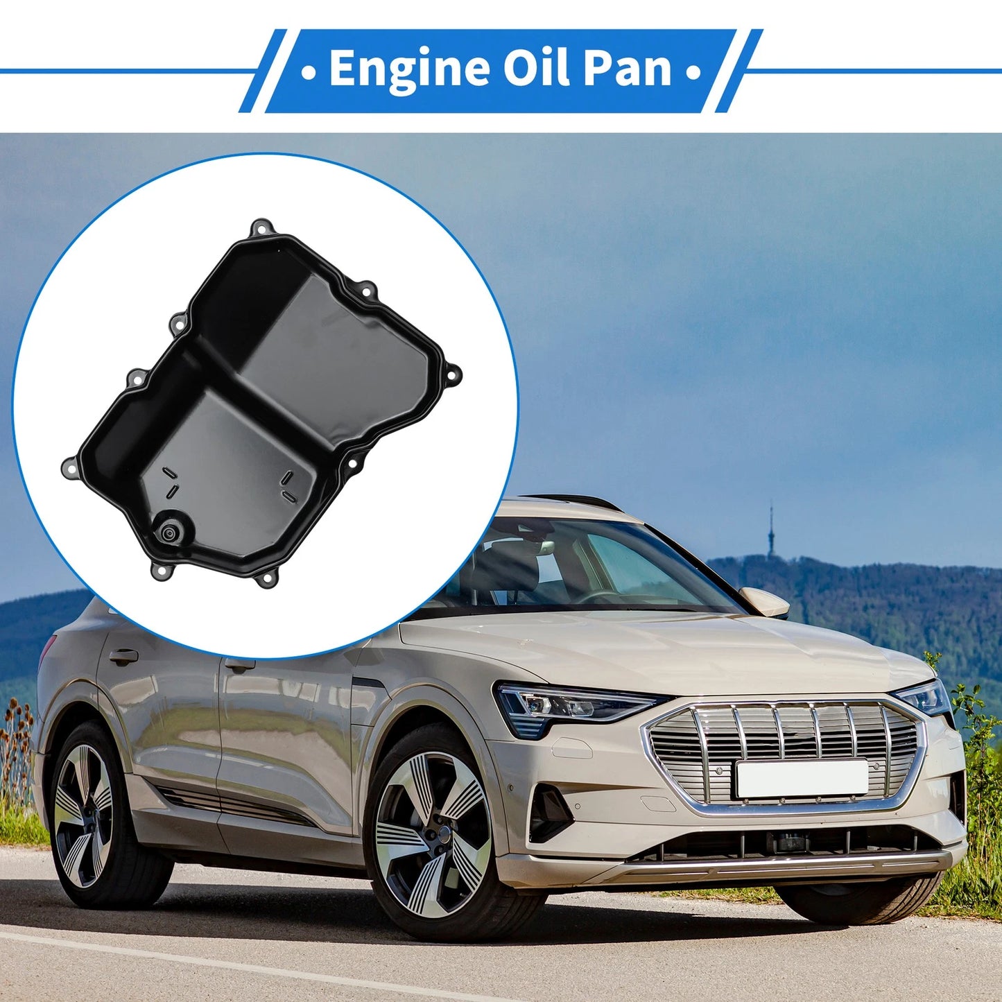 1 Pc Engine Oil Pan No.265841/09M321361A for Audi Q3 (2015–2018) Steel Black