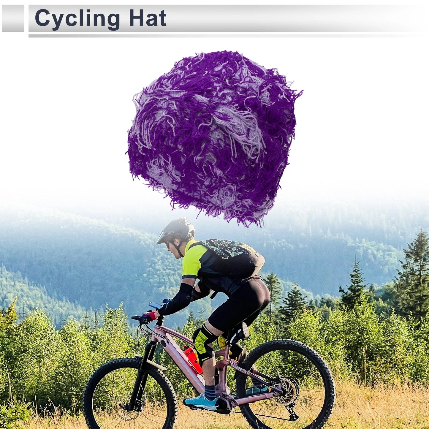Cycling Hat for Keep Warm Light Purple Dark Purple (25x22cm) 1 Pcs