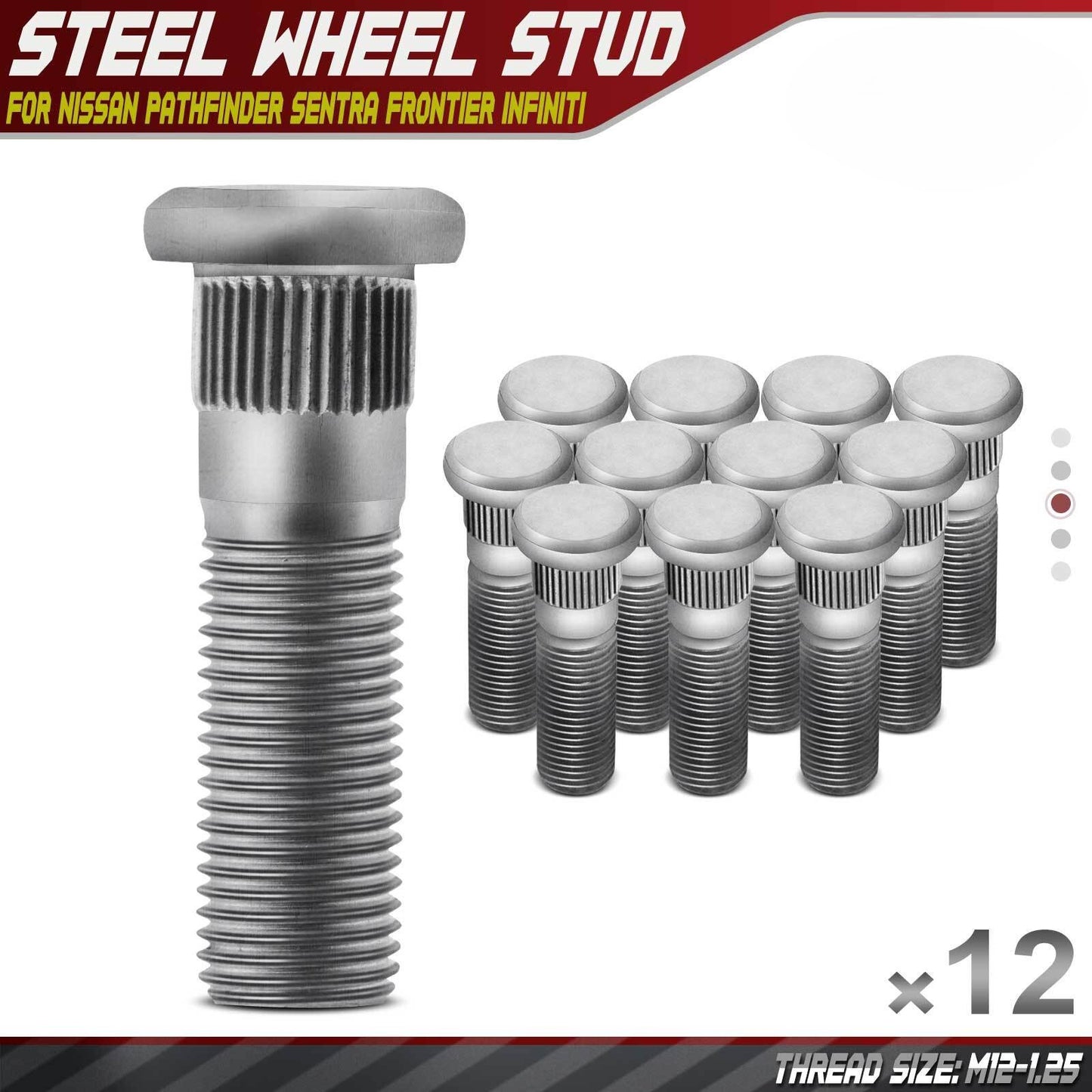 12 M12-1.25 Wheel Lug Studs for Nissan Pathfinder Sentra Frontier