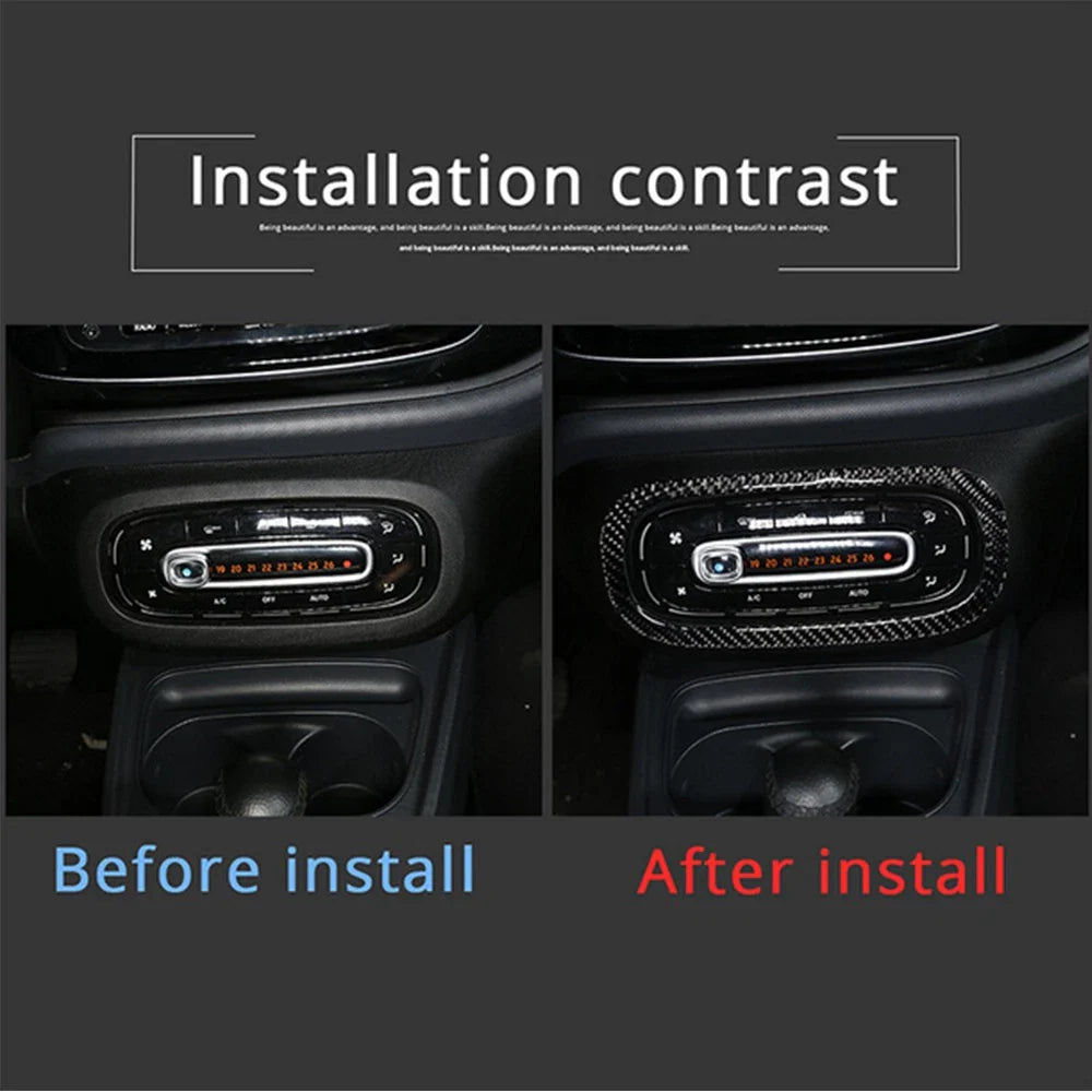 Carbon Fiber Central Console Decor for Mercedes-Benz Smart Fortwo (2016-2021)