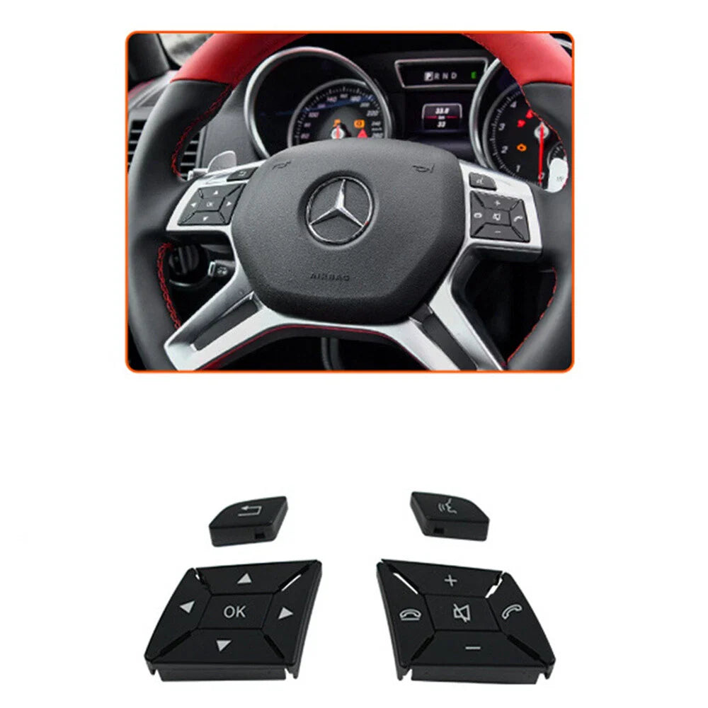 Steering Wheel Control Switch Button Cover Kit for Benz GL (2013–2015)