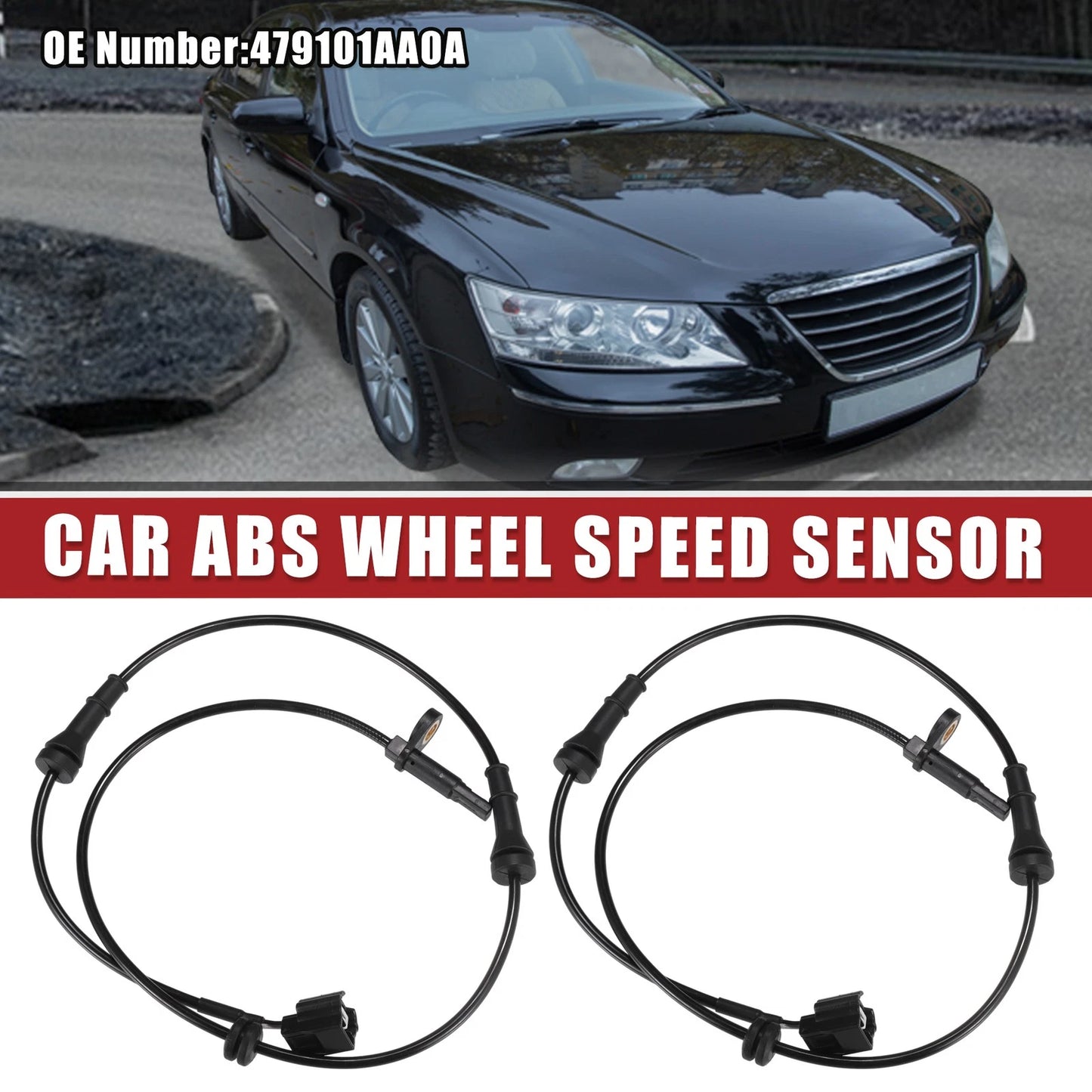 2 Pcs ABS Wheel Speed Sensor for Nissan Murano (2011–2014) No. 479101AA0A