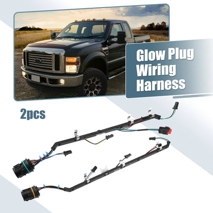 2X Glow Plug Wiring Harness 8C3Z9D930AA 8C3Z12A690BA for Ford F-250 F-350 (2008–2010)