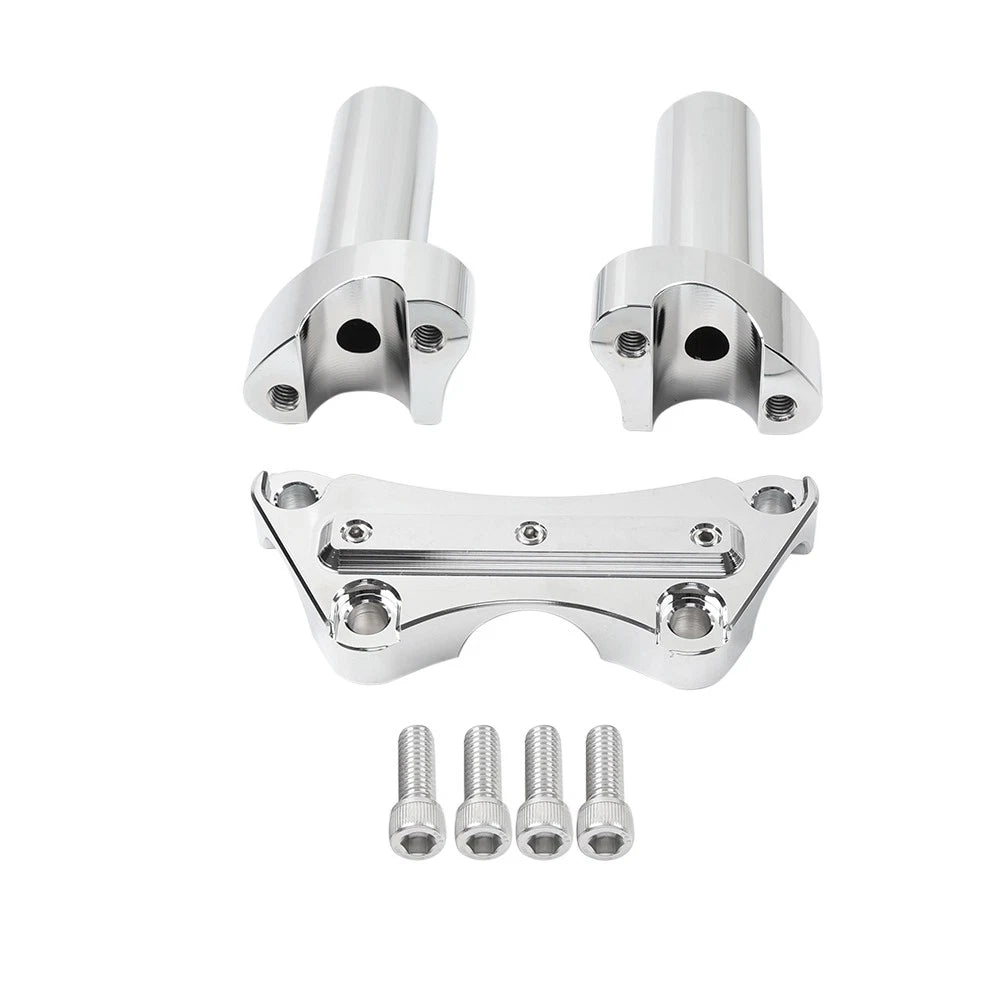 4" Handlebar Risers Top Clamp Chrome for Harley Dyna Softail FLTR FLHR (1991–2023)
