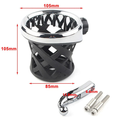 Handlebar Cup Holder Drink w/Mesh Basket for Harley Dyna, Fatboy, Tour Glide