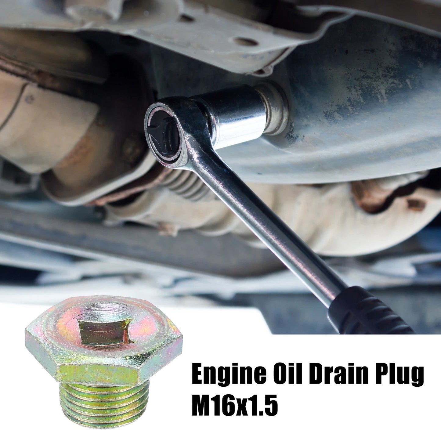 2X M16x1.5 Engine Oil Drain Plug Screw with Seal Ring for Mini