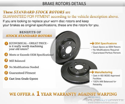 2 Rear Disc Brake Rotors for Jeep Grand Cherokee (1996–1999)