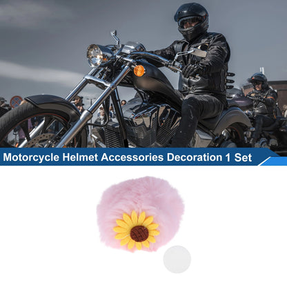 Set of 1 Pink Plush Decoration Light for Motorcycle Helmet