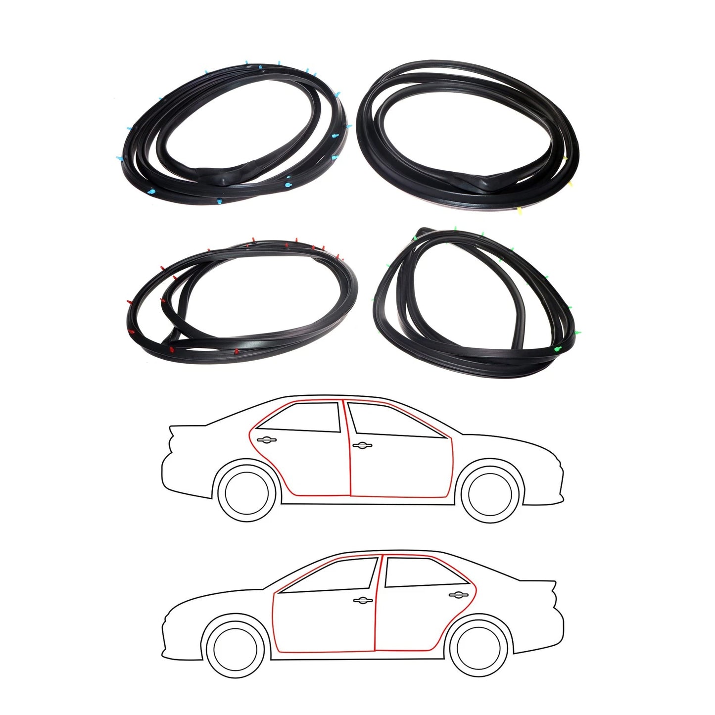 Weatherstrip Set for Toyota Crown Sedan (1967–1971)
