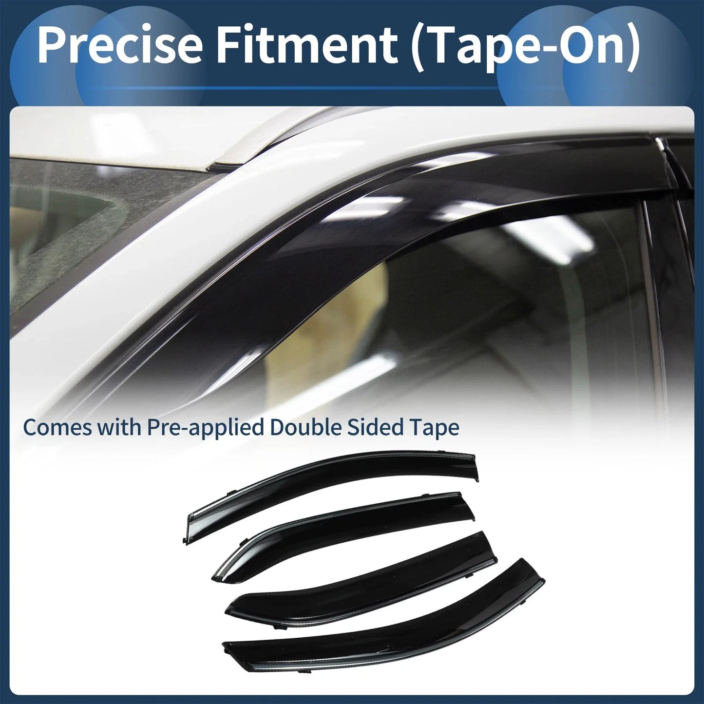Window Deflectors for Chevrolet Equinox 2018 Side Window Vent Visors Black Set