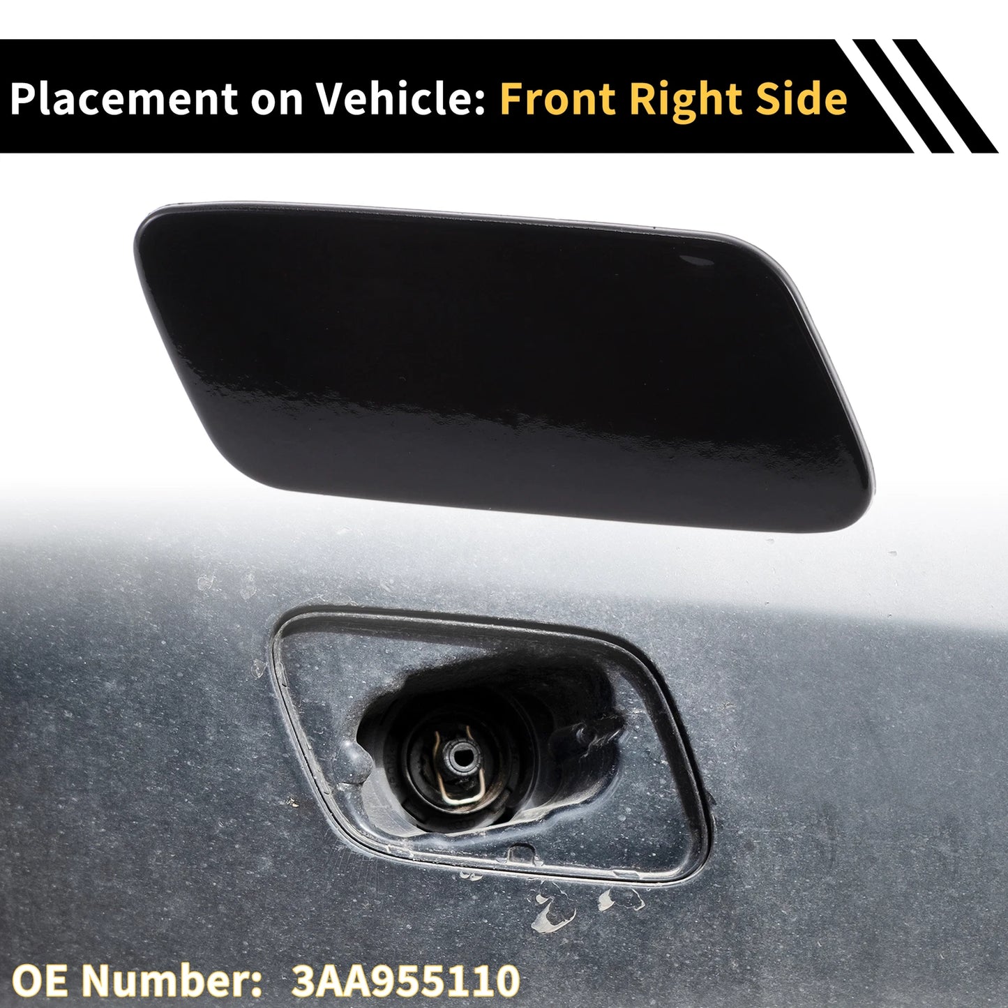 Right Bumper Headlight Washer Nozzle Cover Cap for VW Passat (2010–2015)
