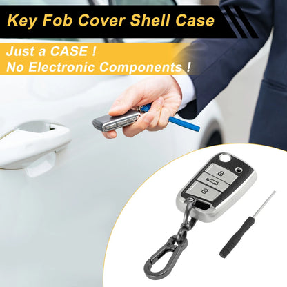 Black TPU Car Key Case for VW Golf (2010–2023) - 3 Buttons Remote Fob