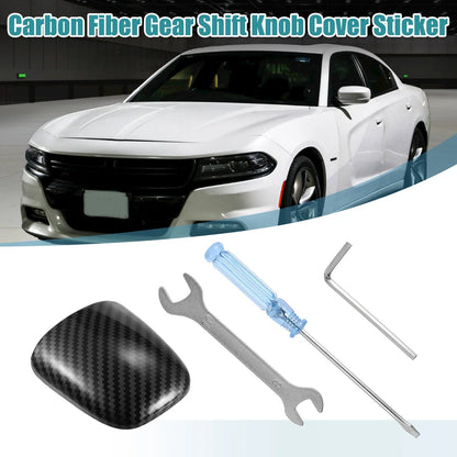 Carbon Fiber Gear Shift Knob Cover for Dodge Challenger Charger (2015-2023)