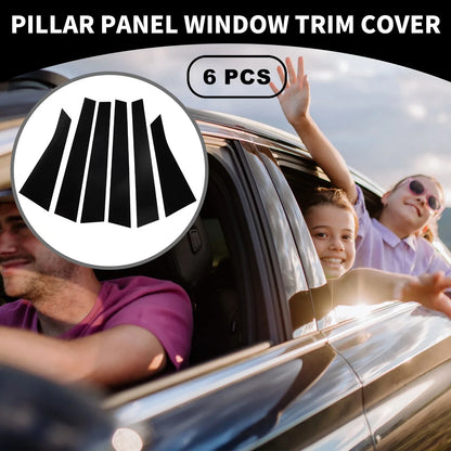 6 x Car Pillar Window Trim Covers for Chevrolet Impala (2006-2013) Black