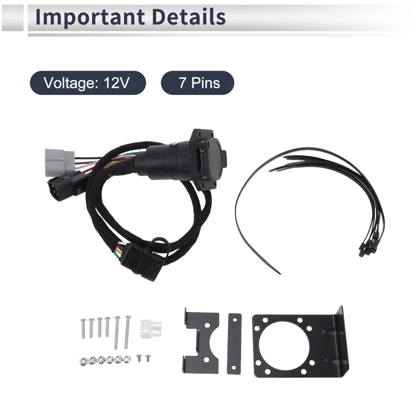 7 Pins Trailer Wiring Connector Cord for Toyota 4Runner (2003–2009) No.UTC7013