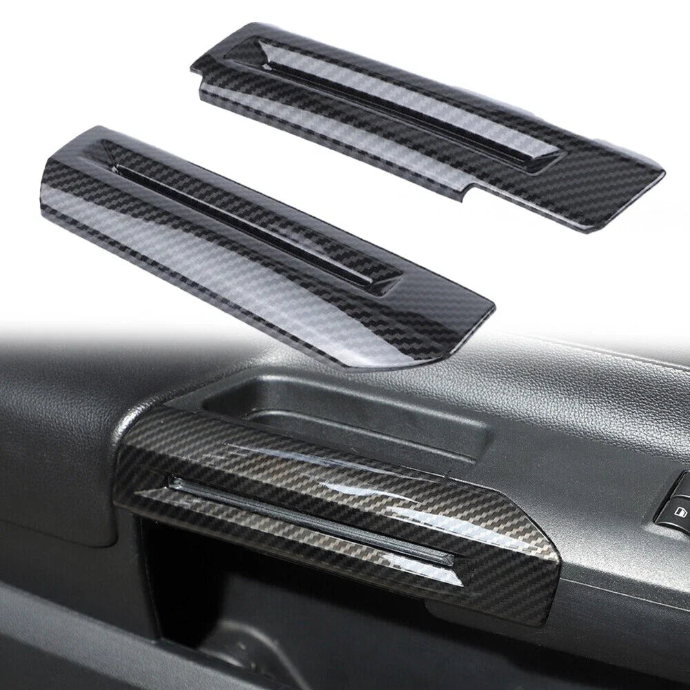 Carbon Fiber Car Interior Door Armrest Handle Cover Trim for Ford Mustang