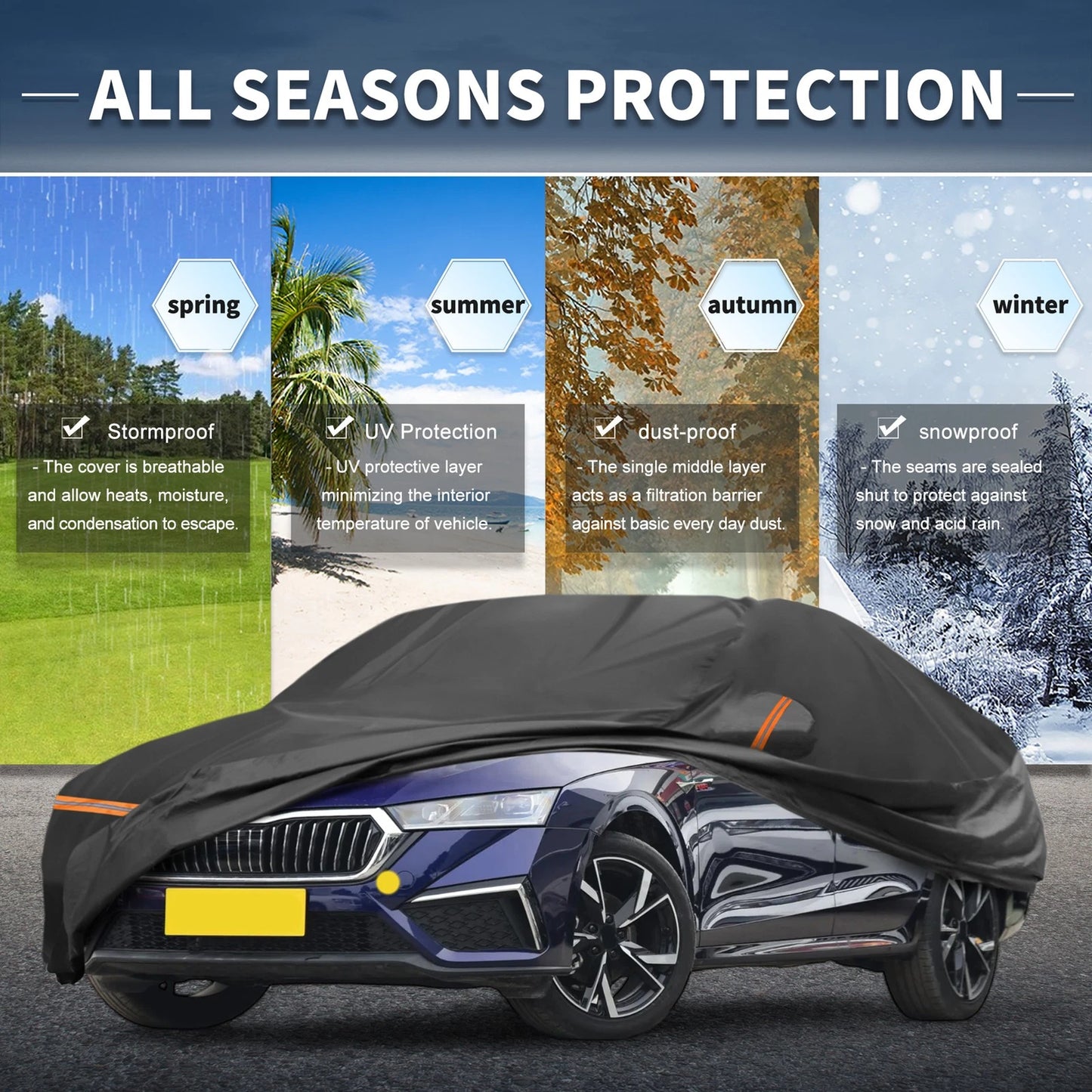 Waterproof Car Cover for Skoda Octavia (2012–2024) with Zipper