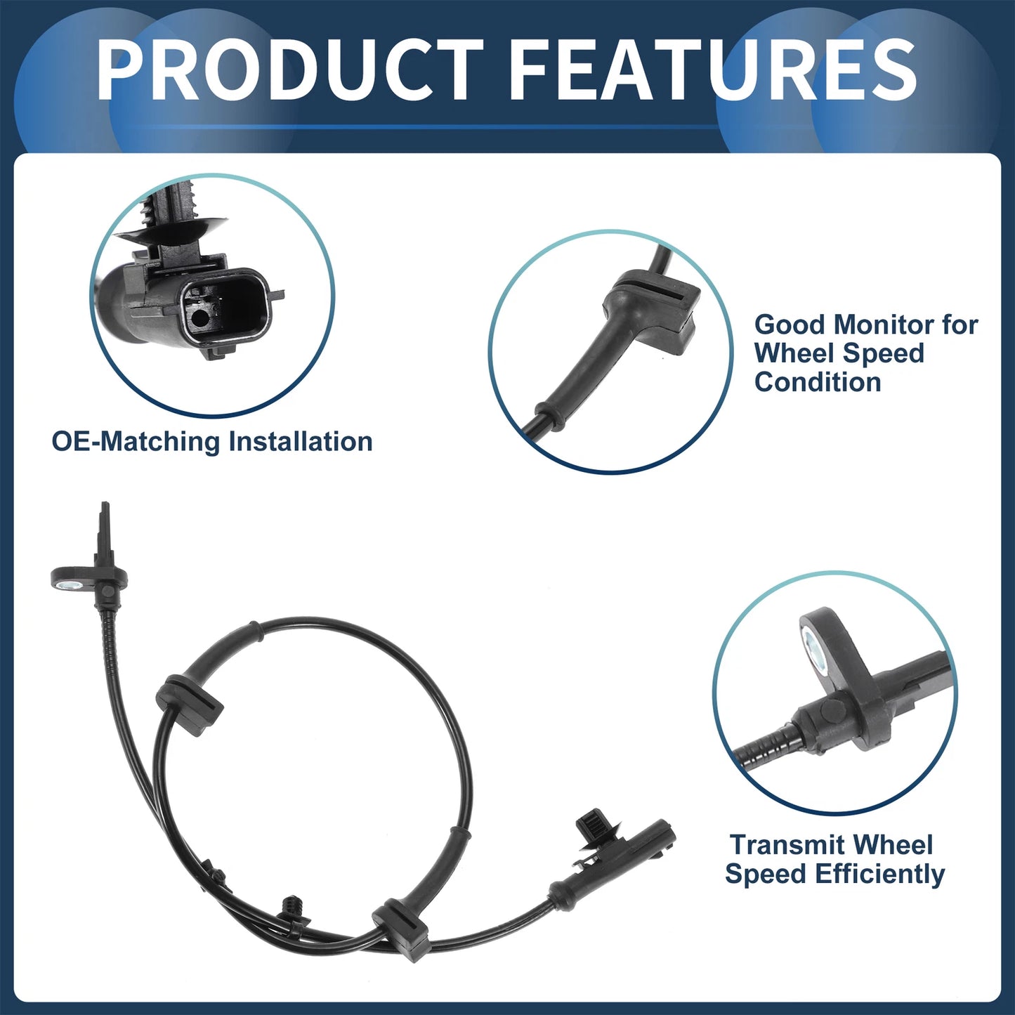 ABS Wheel Speed Sensor No. 8V512C204AF for Ford Fiesta (2009–2013) Front