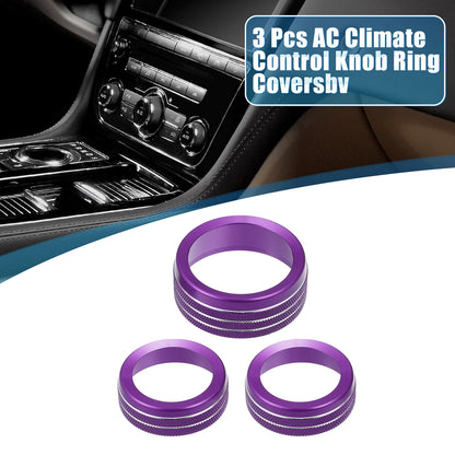 Set of 3 AC Radio Switch Knob Cover Decals for Dodge Durango (2014–2020) Purple