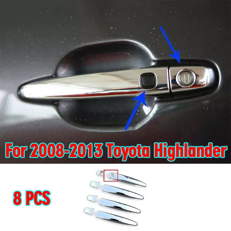 8pcs Car Door Side Handle Chrome Cover Trim for Toyota Highlander (2008-2013)