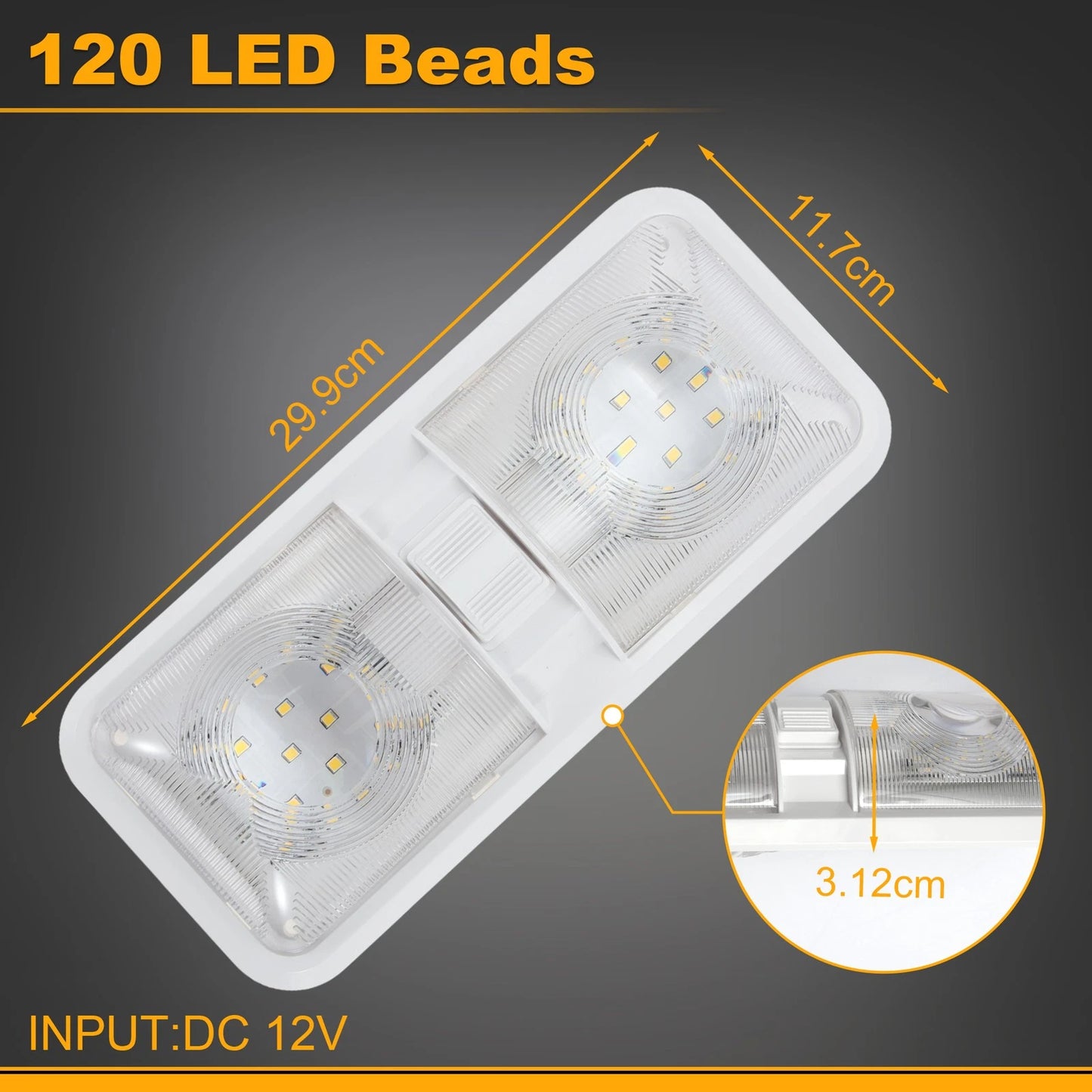 1 Pc LED Car Interior Lighting for Universal Fit (Blue/Blue-White/White)