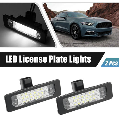 2X LED License Plate Light Tag Lamp Assembly for Ford Mustang Focus Fusion