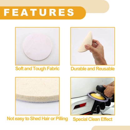 1pc 5" Wool Polishing Pad for Universal Use (125mm)