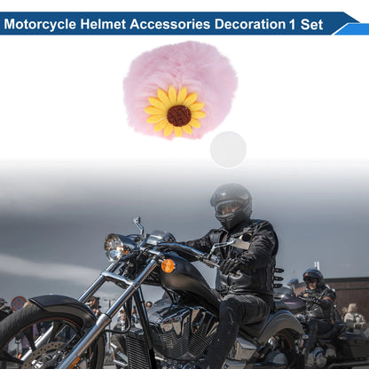 Set of 1 Pink Plush Decoration Light for Motorcycle Helmet