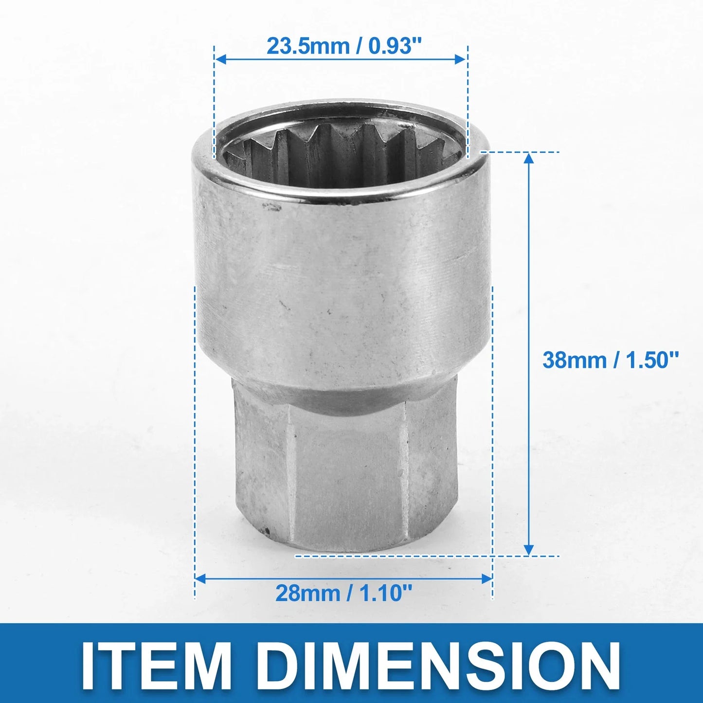Wheel Lock Lugnut 9/10" Anti-theft Screw Nut Removal Key for Porsche
