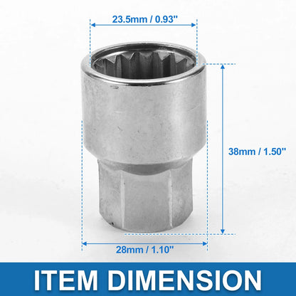 Wheel Lock Lugnut 9/10" Anti-theft Screw Nut Removal Key for Porsche