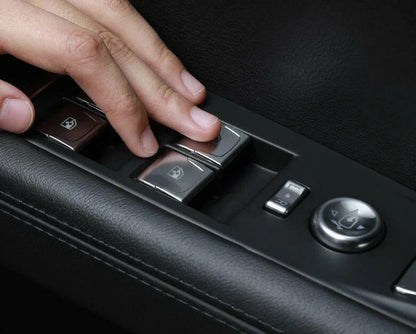 Matte Silver Window Lift Button Trim 16PCS for Cadillac CT6 (2016–2020)