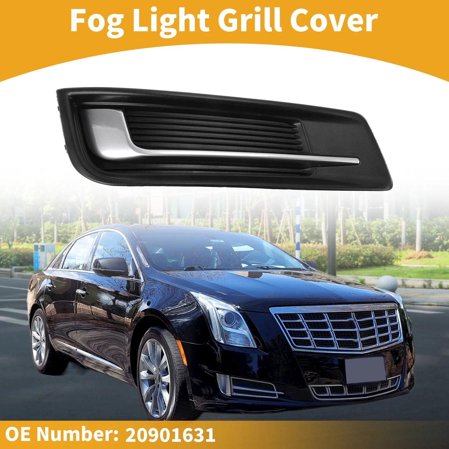 1 Pc Fog Light Grill for Cadillac XTS (2013–2017) No. 20901631, ABS