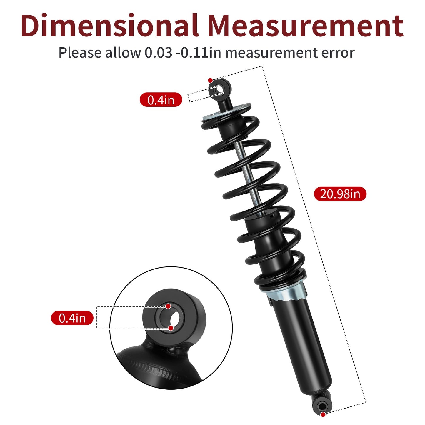 Set of 2 Rear Shock Absorbers for Polaris Sportsman X2 550 (2010)