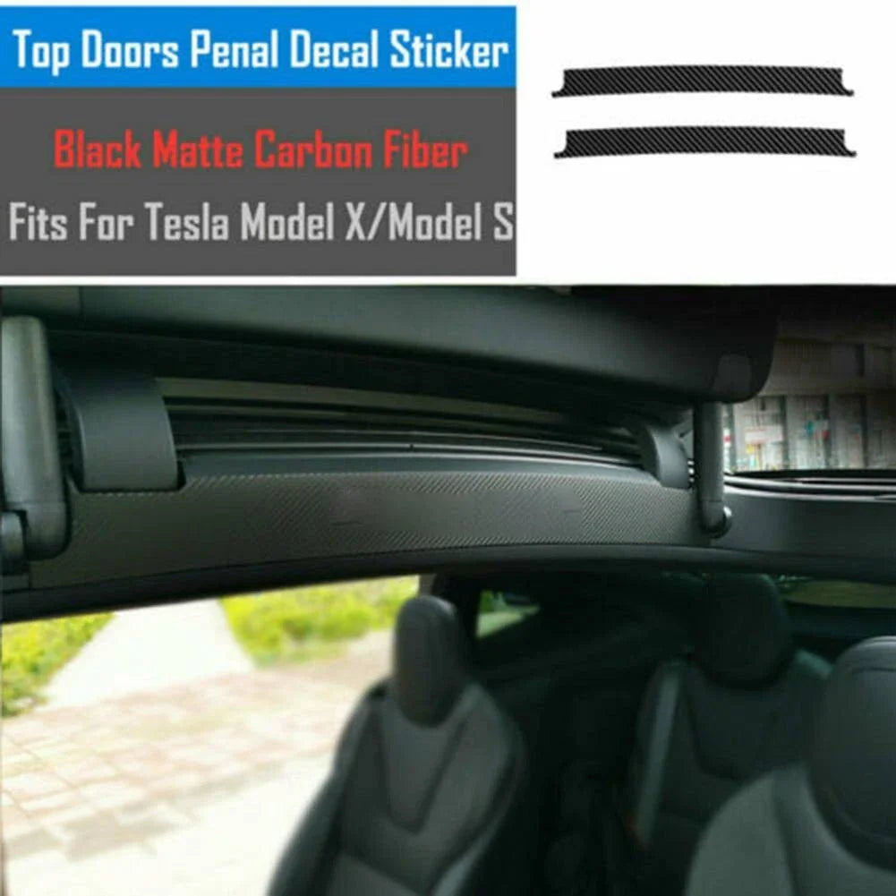 2 x Carbon Fiber Center Console Wrap Vinyl Sticker Trim for Tesla Model X/S
