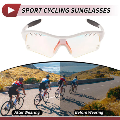 Motorcycle Riding Goggles for Various Models (Light Red Lens, White Frame)