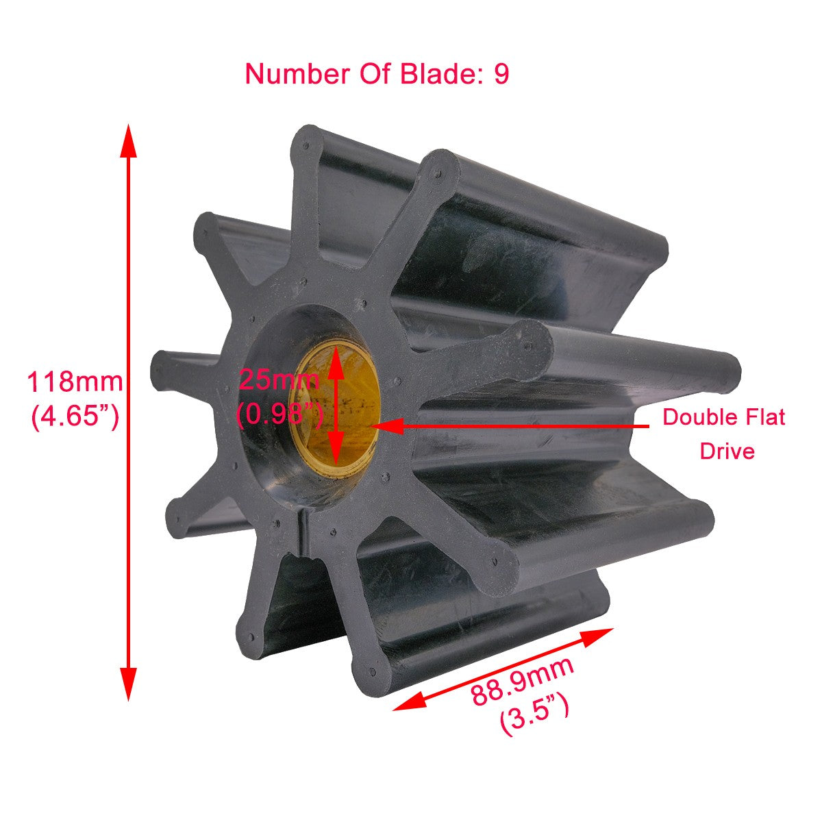 Impeller for Caterpillar 9Y5427 (9 Blade, 9Y5427, 7E-3022)