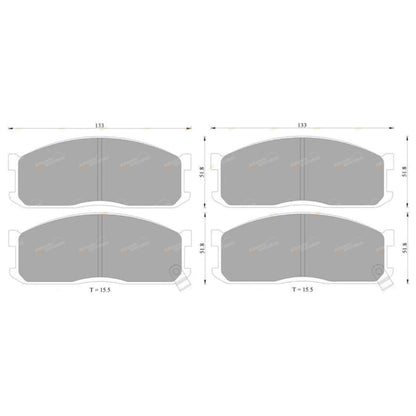 Set of 4 Bosch Front Disc Brake Pads for Ford Econovan (1985–1999)