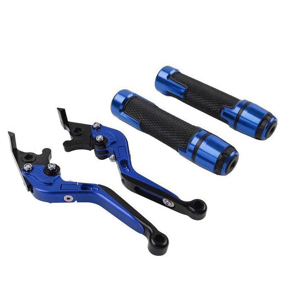 Blue Extendable Brake Clutch Levers Grip Set for Yamaha YZF R3 R25 (2015-2023)