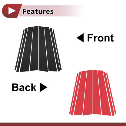 8 Pcs Car Door Pillar Window Trim for Toyota Prado (2010–2023) Black