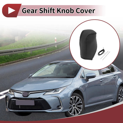 1 Pc Gear Shift Knob Cover for Toyota Corolla (2014–2018) Black Faux Leather