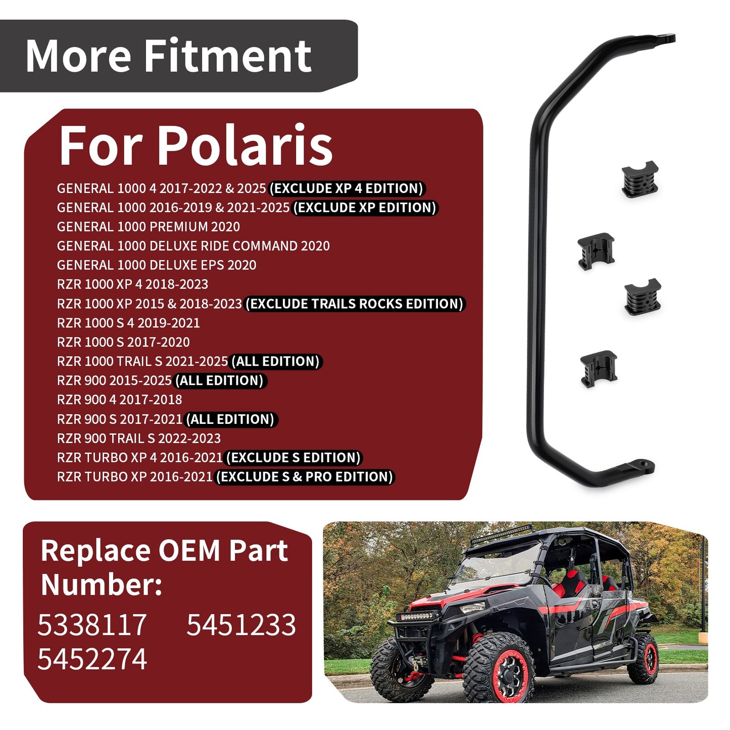 Sway Bar and Bushings Kit for Polaris RZR Turbo XP / XP 4 (2016–2021)